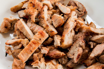 Roasted pork with charcoal grills