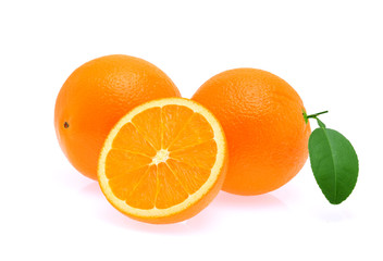 fresh orange isolated on white background