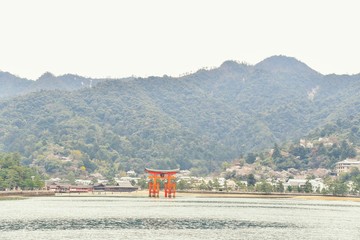 Yellow Sunset at Miyajima Island in Hiroshima Prefecture