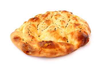 Pita bread on white background