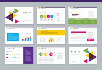 page layout and cover design for brochure ,report,book and presentation  template