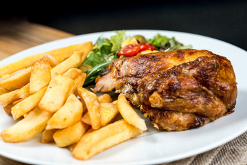 delicious chicken on white plate