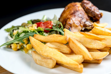 delicious chicken on white plate