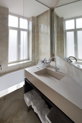 Modern luxury hotel bathroom interior