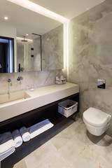 Modern luxury hotel bathroom interior