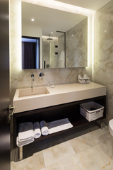 Modern luxury hotel bathroom interior