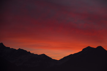 Abendrot in Interlaken