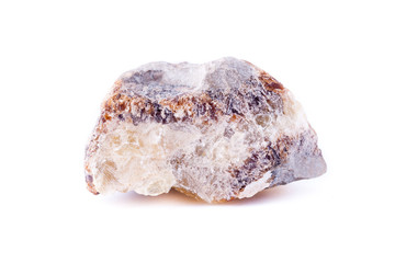 macro mineral stone hedenbergite on a white background