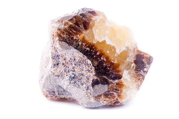 macro mineral stone hedenbergite on a white background