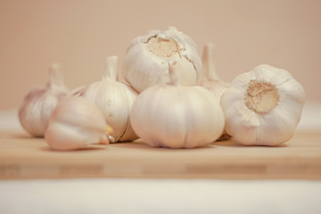 Garlik on a cutting board