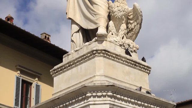 Monument to Italian poet Dante Alighieri, the Divine Comedy writer, Florence, Italy
