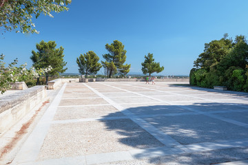 The square in the Avignon city park on the rock of Doms