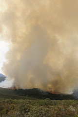 Fire raging on Outeniqua Mountain South Africa