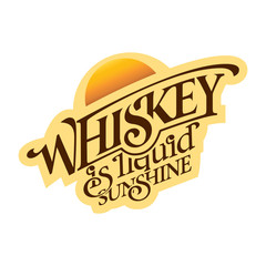 Inspirational Scotch Whiskey Lettering Print Party Bar Quote Sunshine Liquid - 146770268