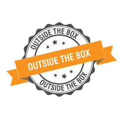 Outside the box stamp illustration