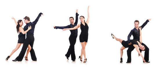 Pair of dancers isolated on the white