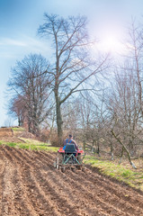 Fototapeta premium tractor on field