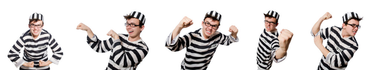 Fototapeta premium Funny prison inmate in concept