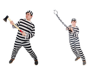 Funny prison inmate in concept
