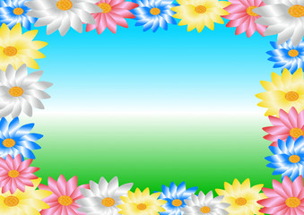 Silky flowers background with copy space for text