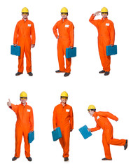 Industrial worker isolated on the white background