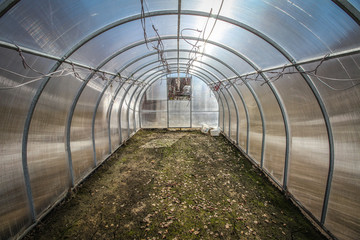 The greenhouse before planting in the spring