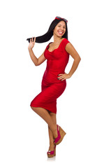 Nice woman model isolated on the white background