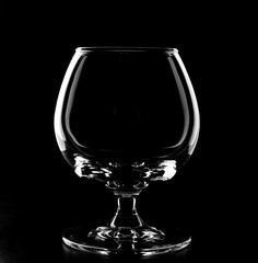 Glass on a black background