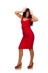 Nice woman model isolated on the white background