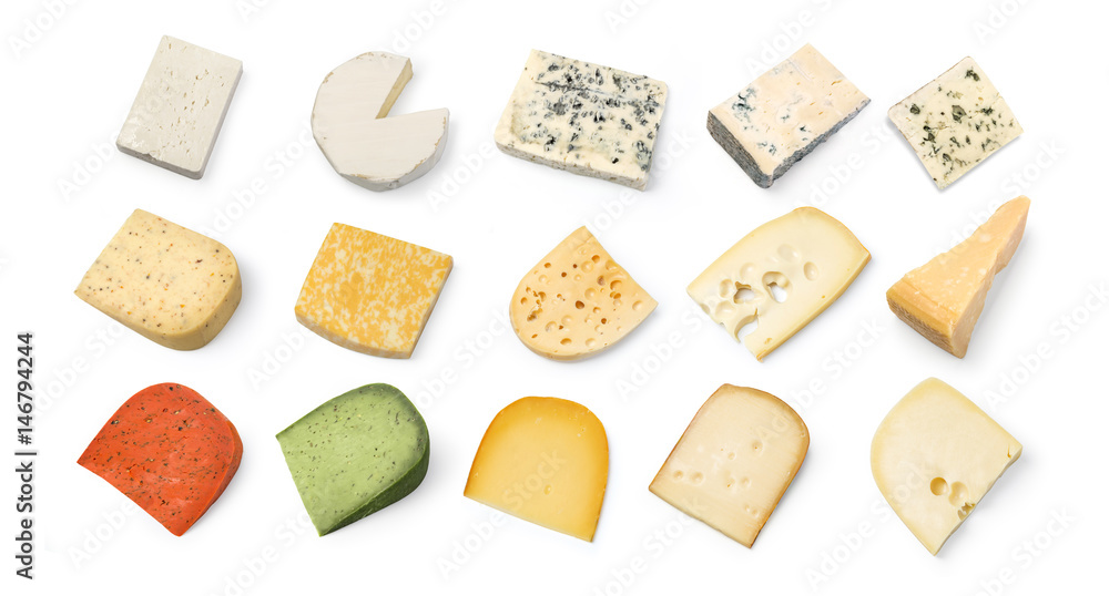 Sticker cheese isolated on white