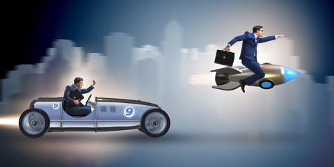 Competition concept with business people competing