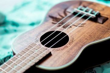 Obraz premium Ukulele. Hipster background. Music concept.