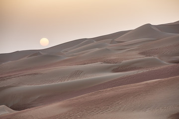 sunrise over the dunes of Liwa desert