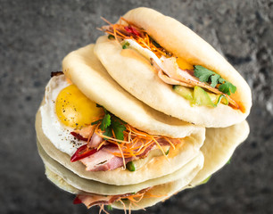 Bao bun, steamed sandwich, gua bao