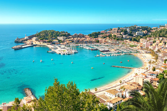 Port de Soller Mallorca Majorca Spanien Strand Urlaub