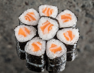 Mini roll with salmon