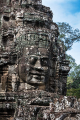 Fototapeta na wymiar ruins of temple of Bayon, Siem Reap, Cambodia