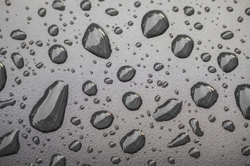 Water drops on black blackground .