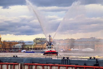 Festival of icebreakers on the Neva River. © lizavetta