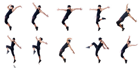 Fototapeta premium Muscular dancer isolated on white