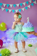 first birthday Portraits with smash cake