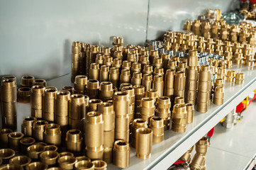 Plumbing equipment chrome and brass valves tees elbows