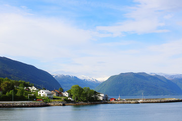 Fototapeta na wymiar Pier in fjord
