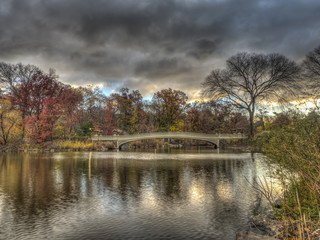 Bow bridge Central Park autumn