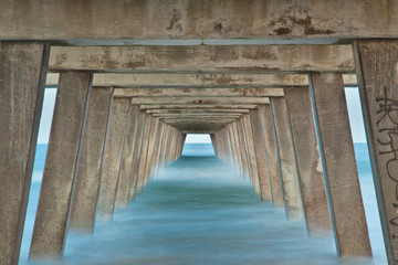 Underneath the Tybee Island Pier near Savannah, GA