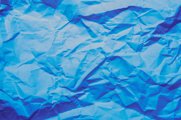 Texture of  blue crumpled paper background