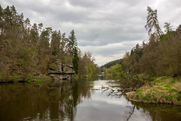 Fototapeta na wymiar Vltava river. Springtime.