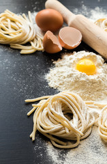 Raw homemade pasta