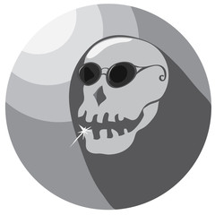 cool sun protection/ Vector illustration of a skull dressed in sunglasses
