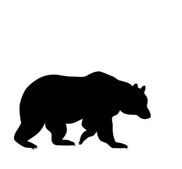 silhouette of a running bear